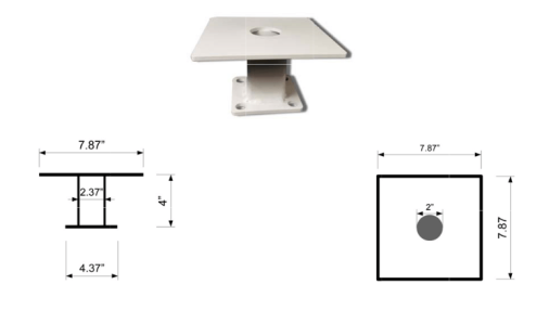 8" Square Pedestal (for Pole Top) - Image 9