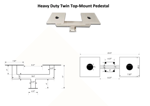8" Square Pedestal (for Pole Top) - Image 10
