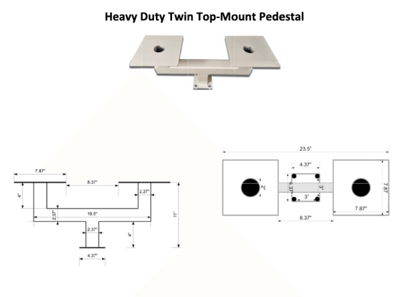 8" Square Pedestal (for Pole Top) - Image 10
