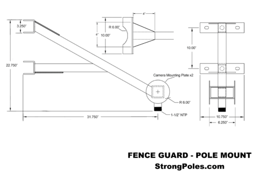 FenceGuard Pole Mount Drawing