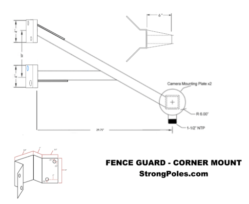 FenceGuard Corner Mount Drawing