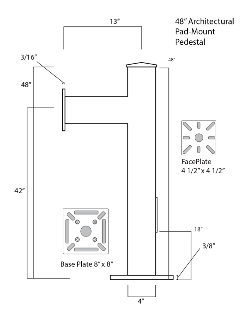 Heavy Duty Architectural Keypad & Reader Pedestal - Image 9
