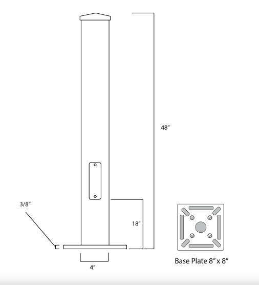 Heavy Duty Architectural Keypad & Reader Pedestal - Image 8