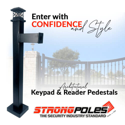 Access with Style Keypad and Reader Pedestal Strong Poles
