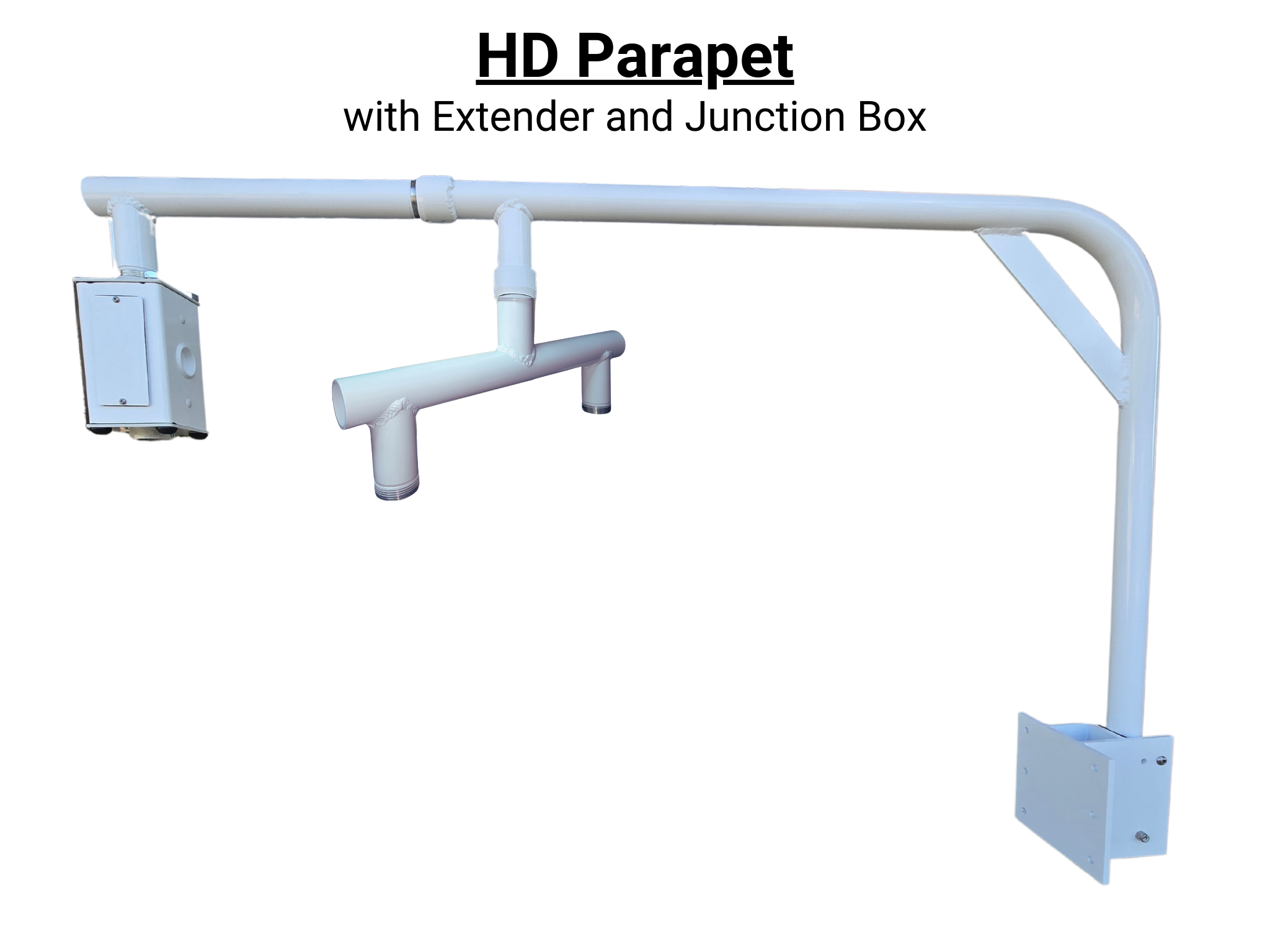 parapet arm with extender and junction box