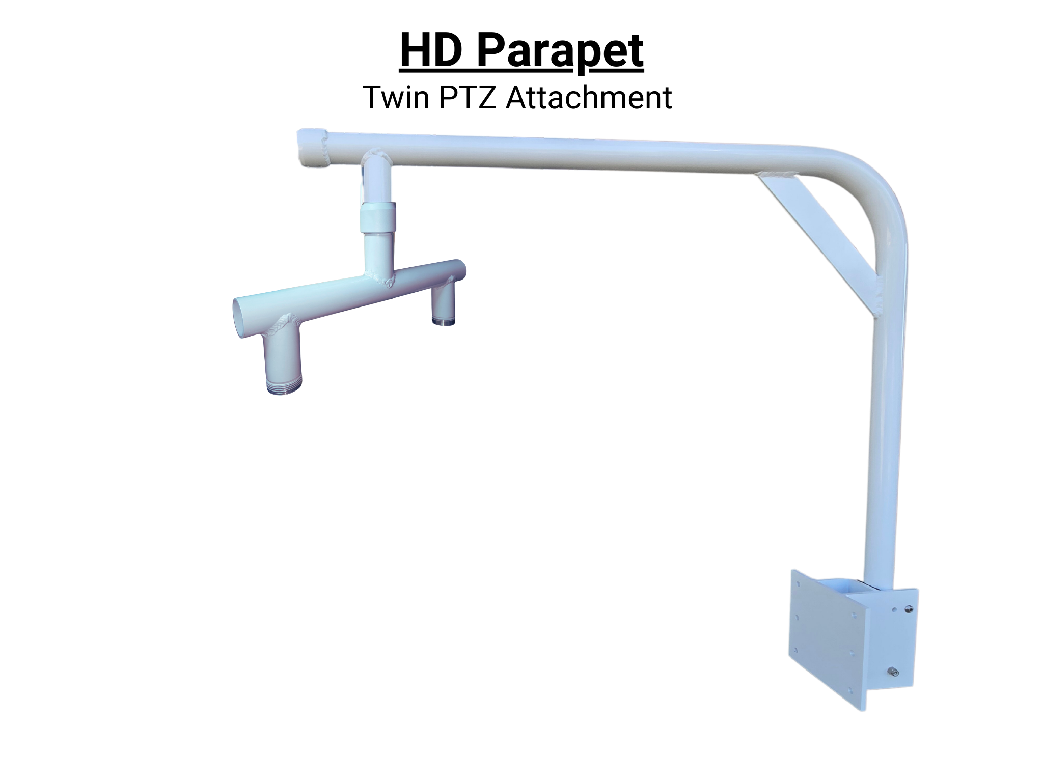 heavy duty parapet wall camera mount with attachment