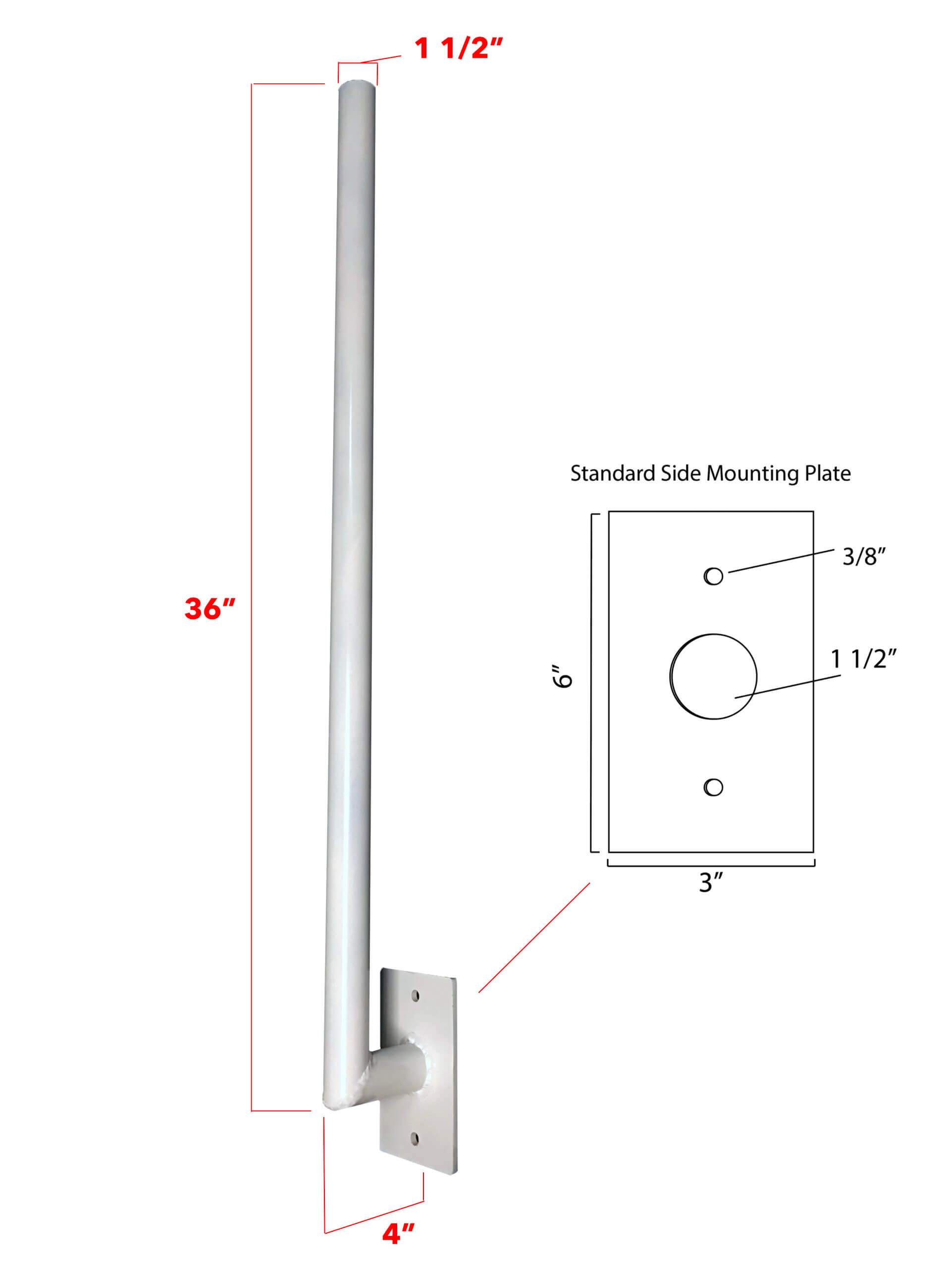 Side Mount Antenna Mast Strong Poles