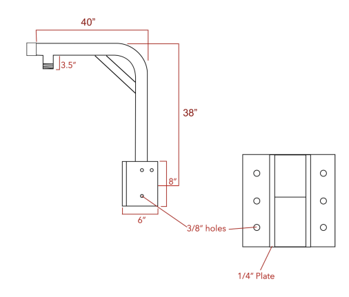 Heavy Duty Parapet Wall Camera Mount - Image 8