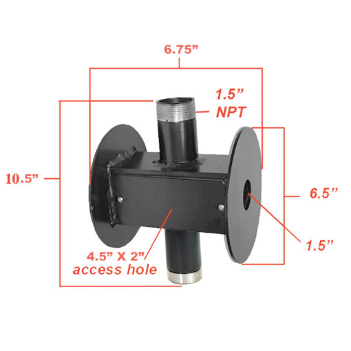 Dual Camera Mount with PTZ Adapter Dimensions