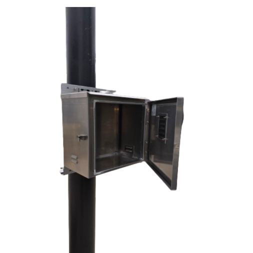 Aluminum Equipment Cabinet attached to a Steady Max Pole