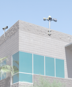 Building Mount bullet boxes attached to the side of an industrial building