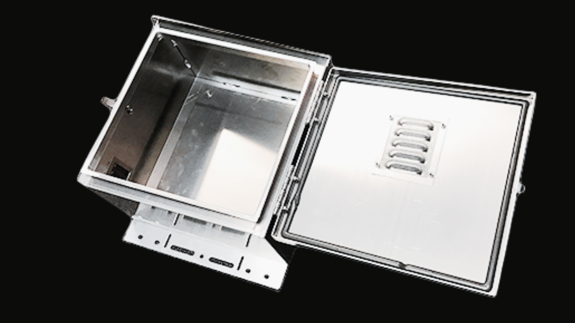 Inside of an Aluminum Equipment Cabinet