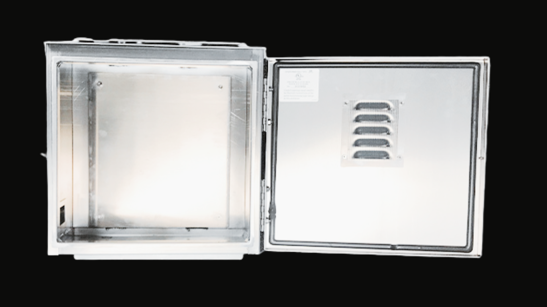 Inside of an Aluminum Equipment Cabinet