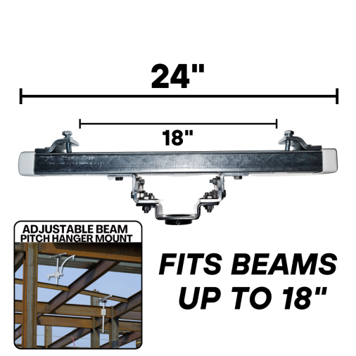 Adjustable beam pitch hanger mount