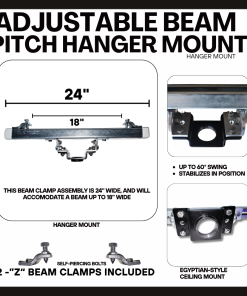 Adjustable beam pitch hanger mount