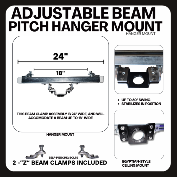 Adjustable beam pitch hanger mount