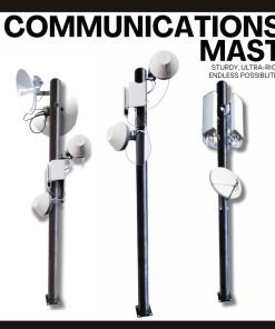 Three Communication Mast with Antennas and receivers