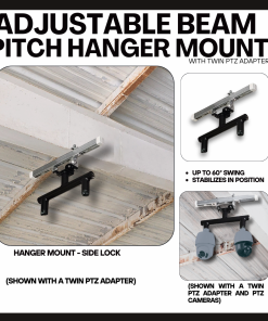 Adjustable beam pitch hanger mount with twin PTZ Adapter