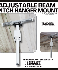 Adjustable Beam Pitch Hanger Mount with Junction box and pipe drops