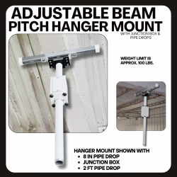 Adjustable Beam Pitch Hanger Mount with Junction box and pipe drops