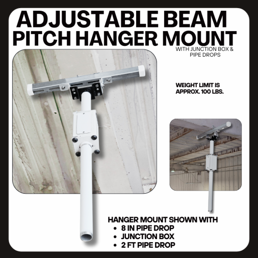 Adjustable Beam Pitch Hanger Mount with Junction box and pipe drops