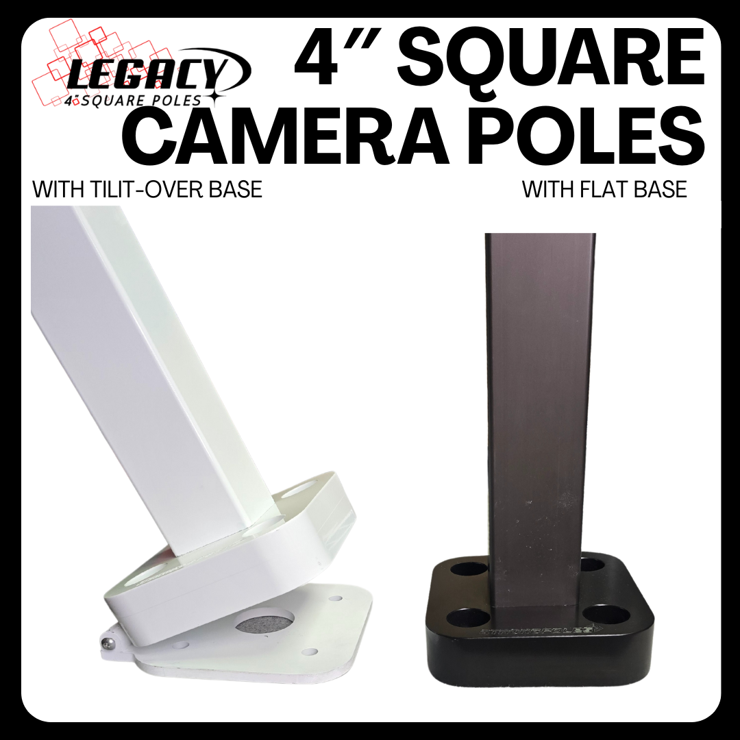 Legacy 4" Pole with Tilt over base or Flat Base.
