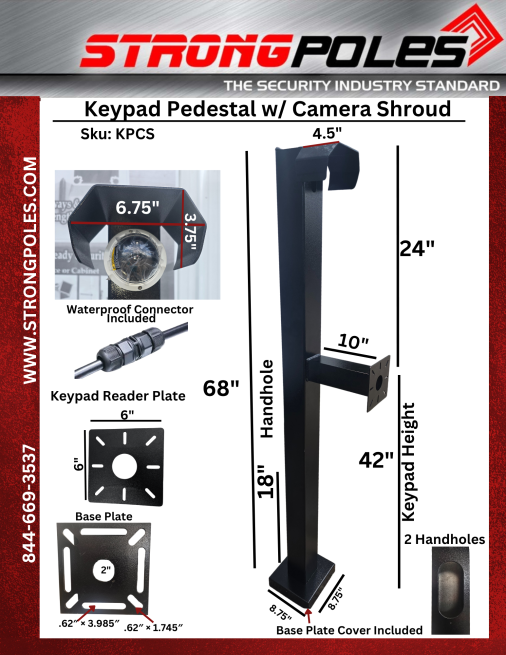 Keypad Pedestal w/ Camera Shroud