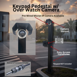 keypad pedestal with over watch camera