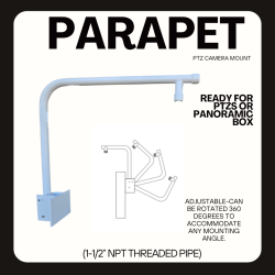 Modular Parapet PTZ Mount (Parapet Arm or Pipe‑Drop Options)